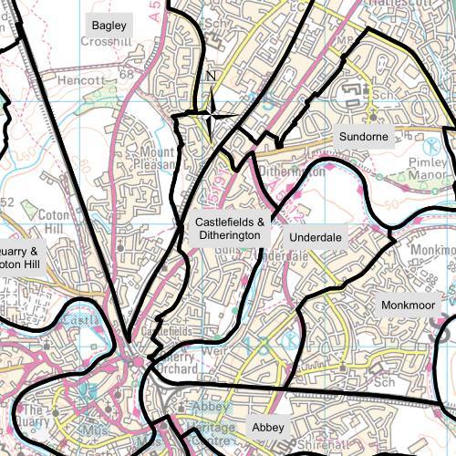 Castlefields and Ditherington Ward Map